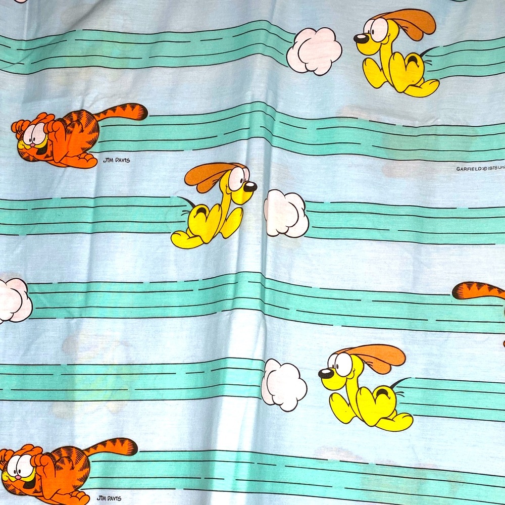🧡🧡1978 vintage Garfield flat twin sheet🧡🧡